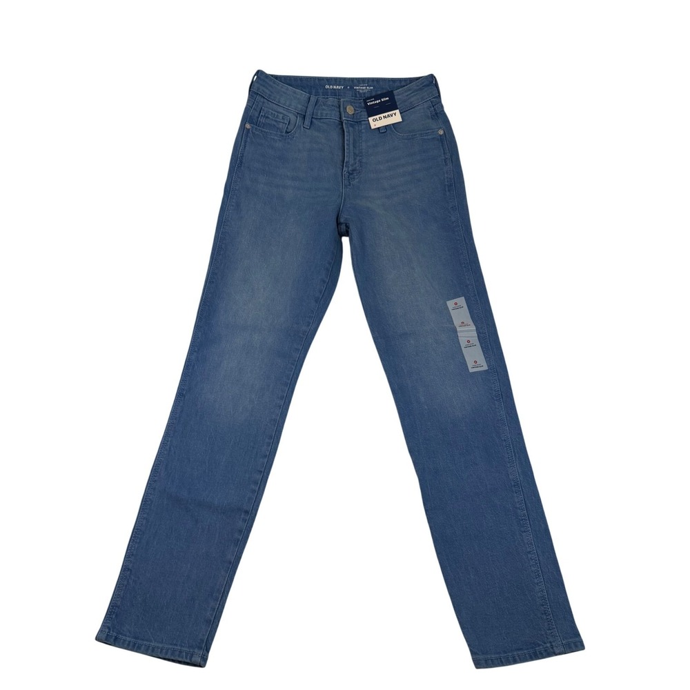 Old Navy Womens Vintage Slim High Rise Blue Denim Jeans Size‎ 0 NWT